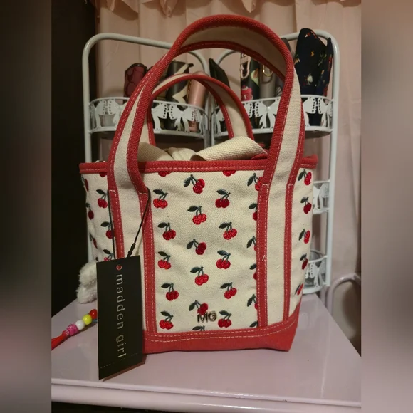 Madden Girl Cherry Canvas Tote - Picture 2 of 4
